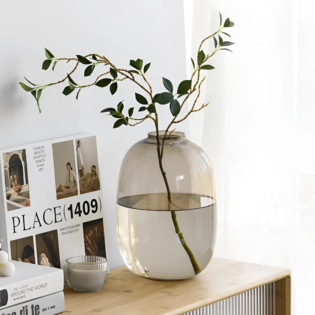 网红轻奢透明大肚玻璃花瓶浪漫卧室简约办公室ins插花家居生活