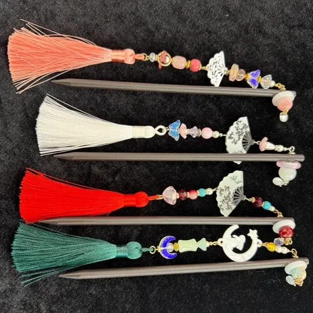 多材质组合珠花发簪