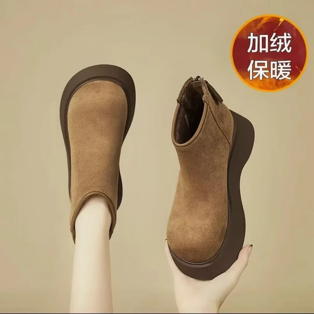 品牌清货】冬季时尚加绒加厚增高马丁靴雪地靴厚底百搭