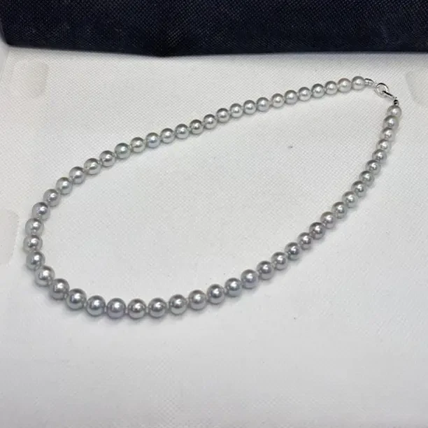 日本海水真多麻s925银珍珠项链7-8mm