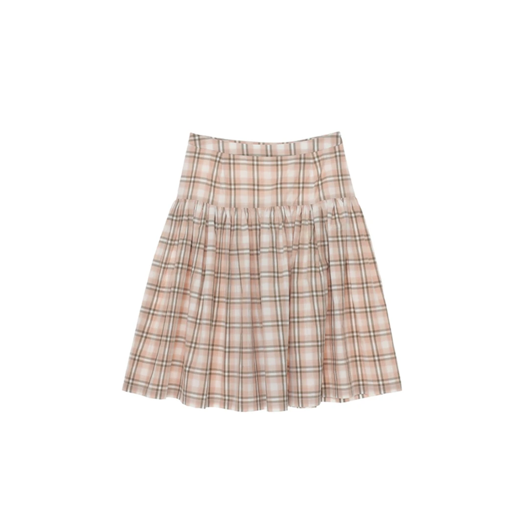 The Meaning Of设计师品牌打褶格纹短半裙Dsc买手店BY5T01018