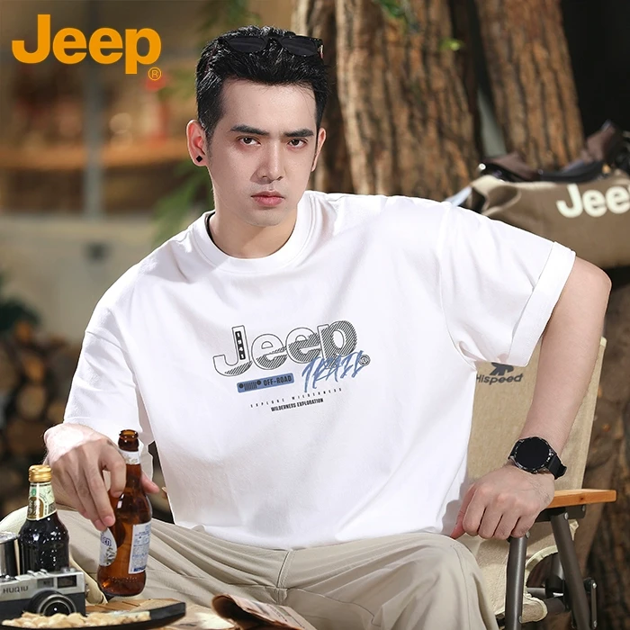 JEEP/吉普短袖t恤男生夏季2025新款设计师款高级感体恤穿搭上衣服