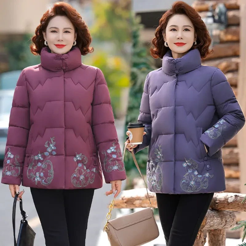 冬季妈妈装中老年女装高贵棉服棉衣棉袄大码加厚保暖舒适显年轻款