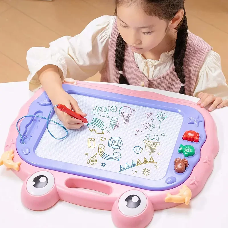 儿童磁性画板支架式可折叠便携画画玩具 家用幼儿写字板涂鸦画板