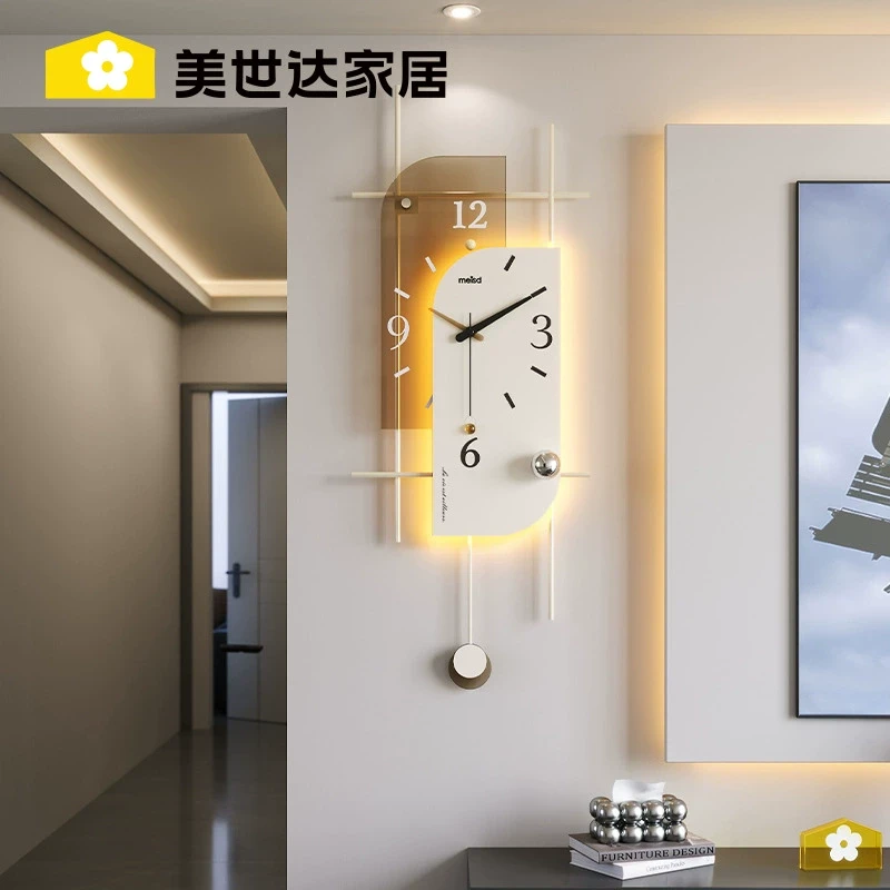 美世达现代客厅钟表2025年新款挂钟家用艺术大气简约高级创意时钟