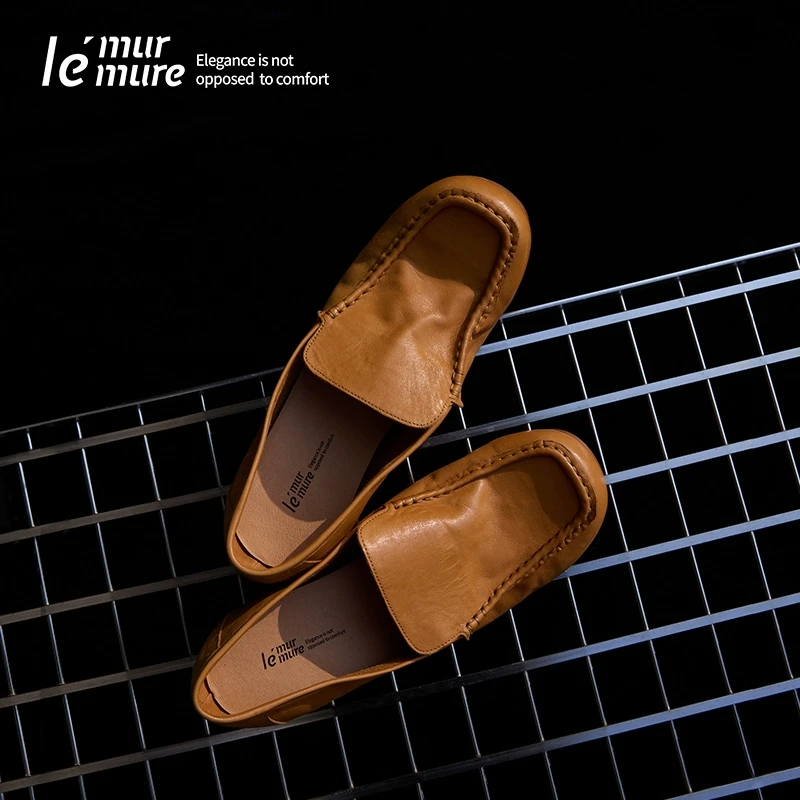 Le' Murmure意大利水洗马皮 【琥珀流光】一脚蹬 懒人乐福鞋zb