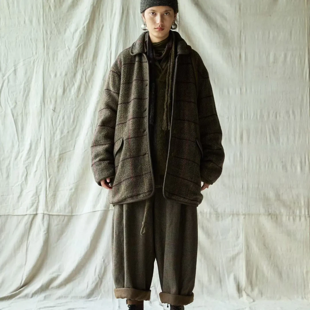 左岸迷香原创设计 宽松复古时尚混纺冬季外套Z25FW8022