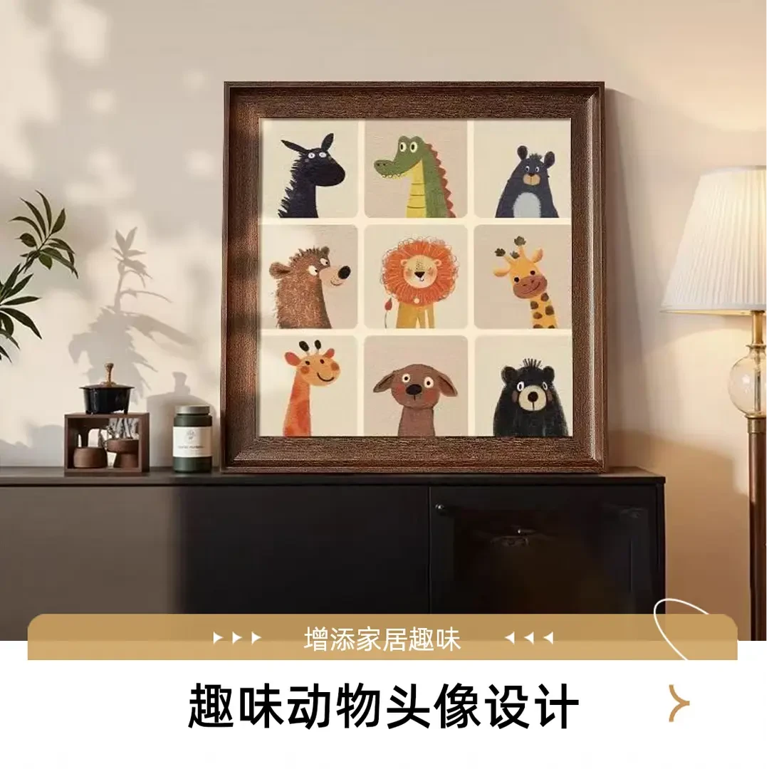 益师傅法式风格动物装饰画适合客厅卧室玄关柜的小众艺术挂画4040