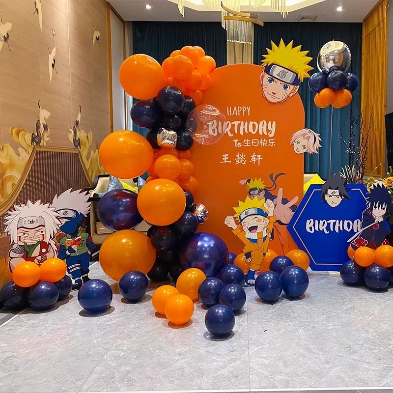 火影忍者同款人物背景生日宴男孩10岁宴会装扮定制KT板拱门迎宾牌