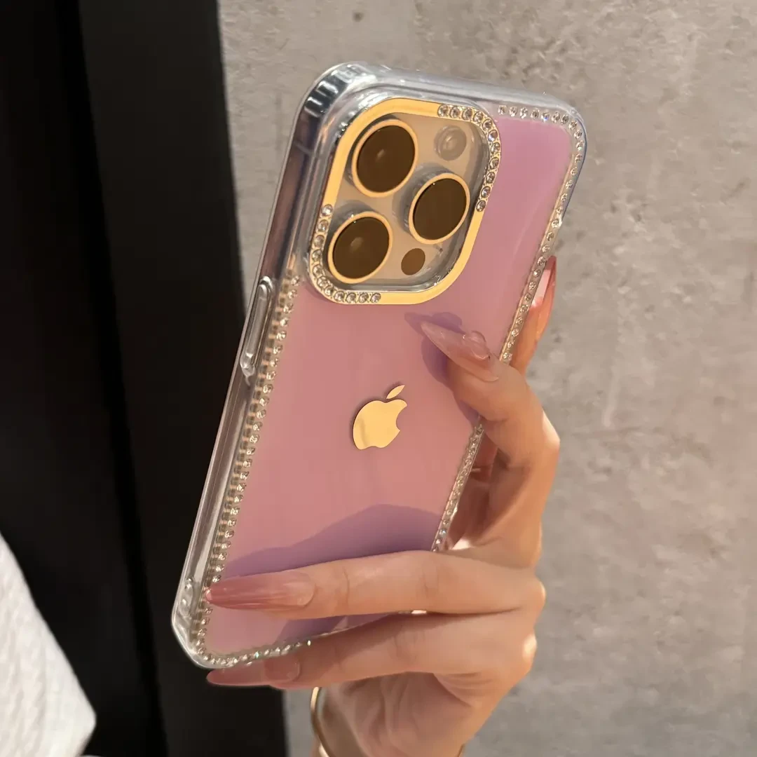 新款高级镶钻果冻适用iPhone16手机壳14苹果15promax高颜值13全包