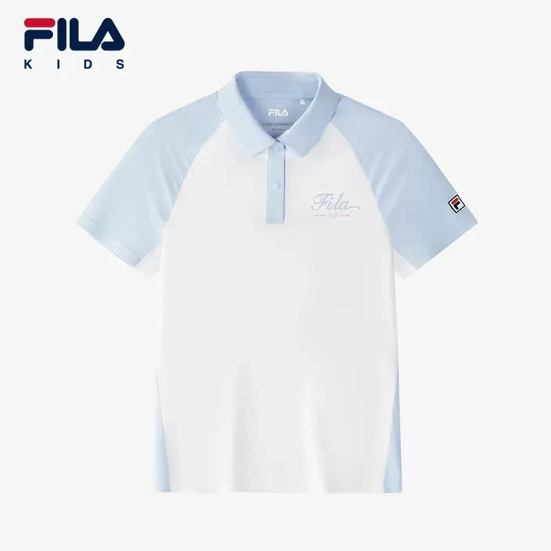 【斐乐儿童】25夏新款中大童运动短袖POLO衫透气休闲T恤K12G523141