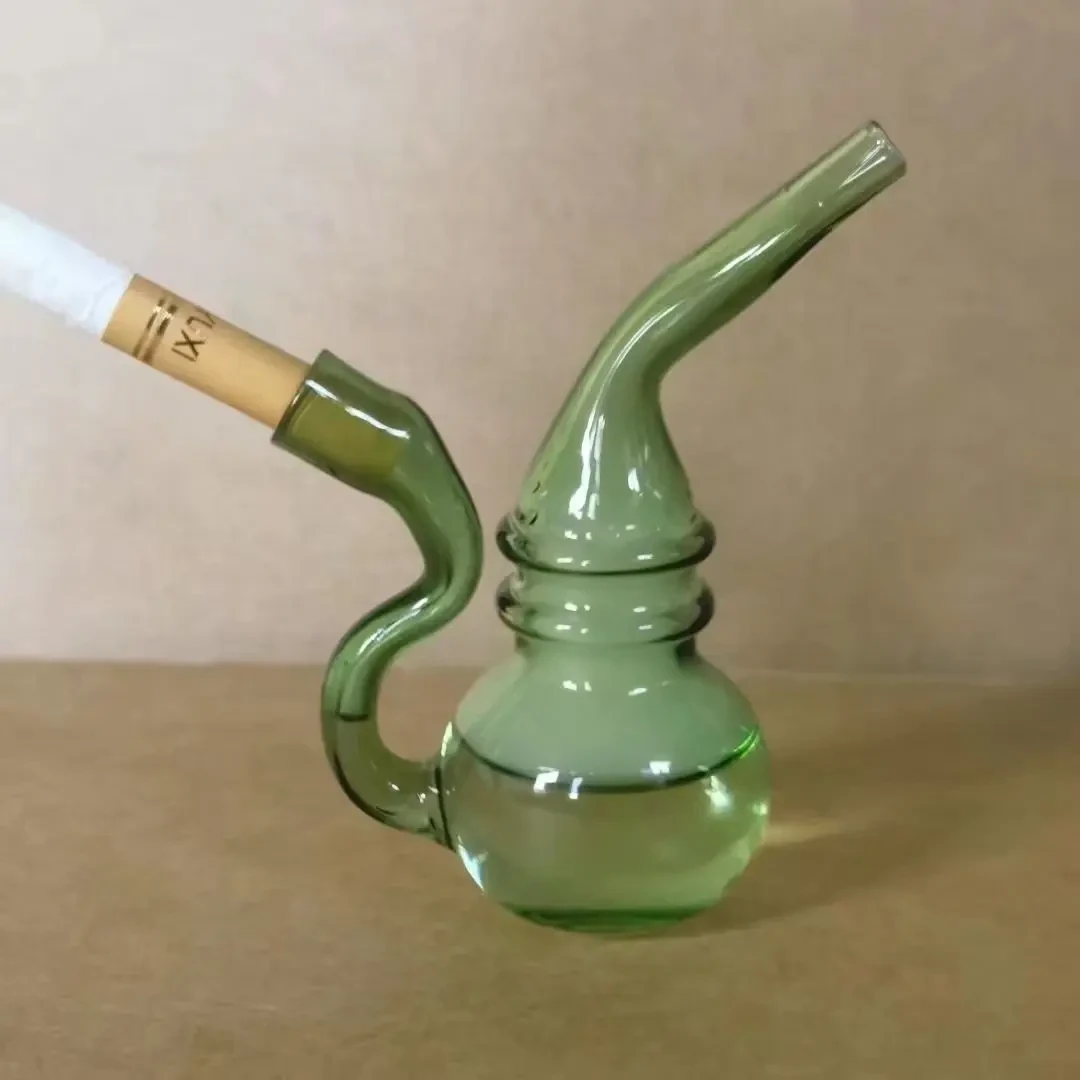 彩色老式玻璃烟壶过滤器可装水循环便携焦油过滤嘴高颜值水烟嘴jg