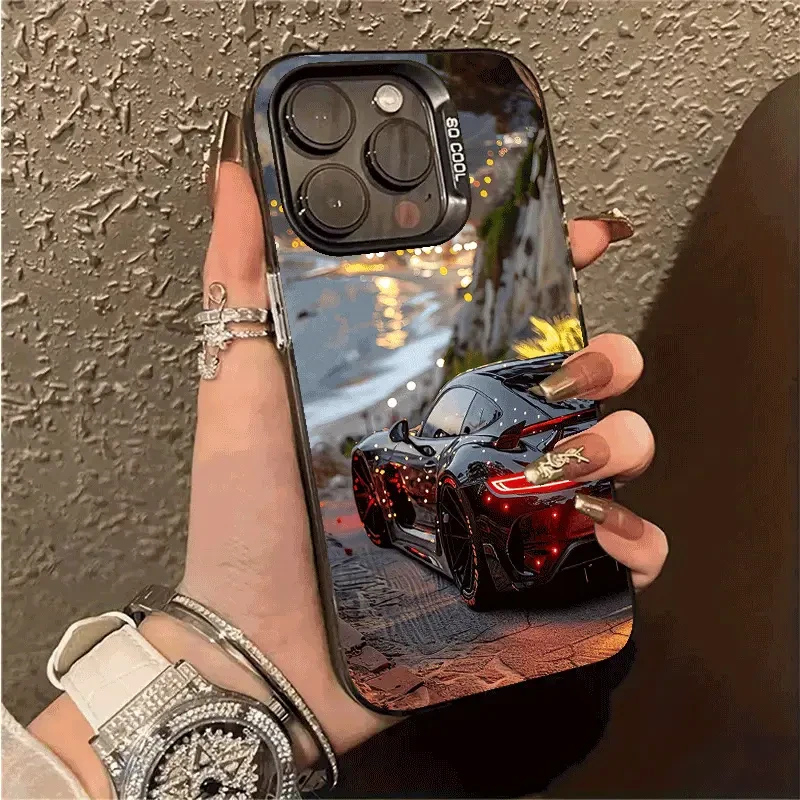 时尚跑车适用苹果16promax手机壳iphone15promax防摔13彩银12高级