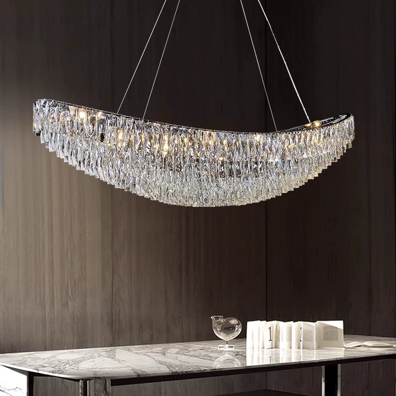 漫诗纱轻奢吊灯餐厅灯高端大气水晶灯设计师创意饭厅灯新款灯具
