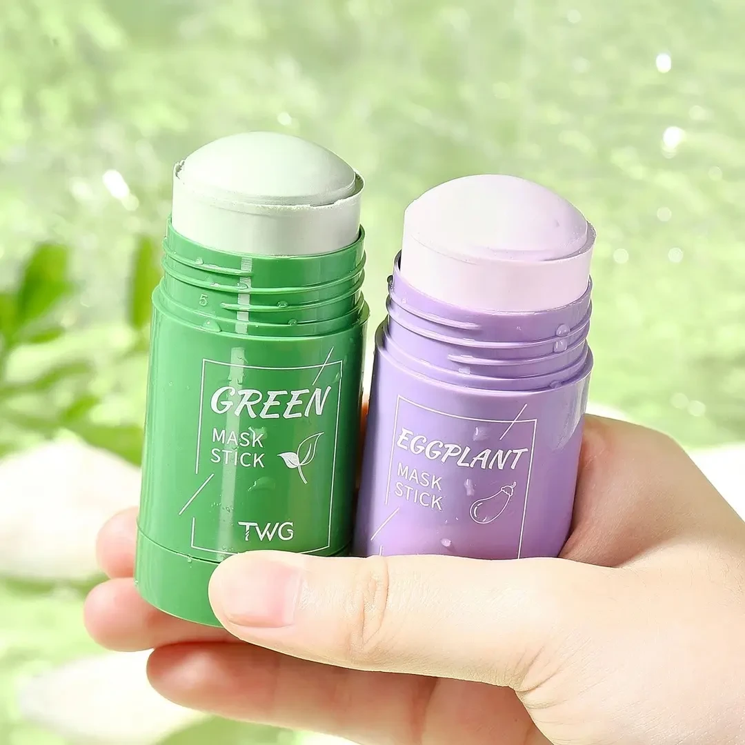 绿茶固体面膜泥膜棒清洁去油茄子清痘洁净保湿滋润固体涂抹式面膜