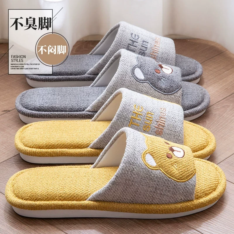 亚麻拖鞋女室内家居四季通用棉麻布拖鞋女春秋款吸汗透气地板拖鞋