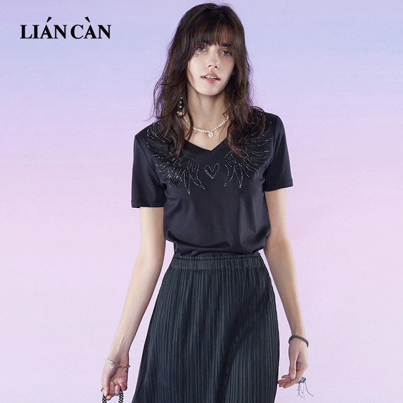 莲灿2025秋新商场同款波西米亚风设计师款针织短袖T恤71EO211001