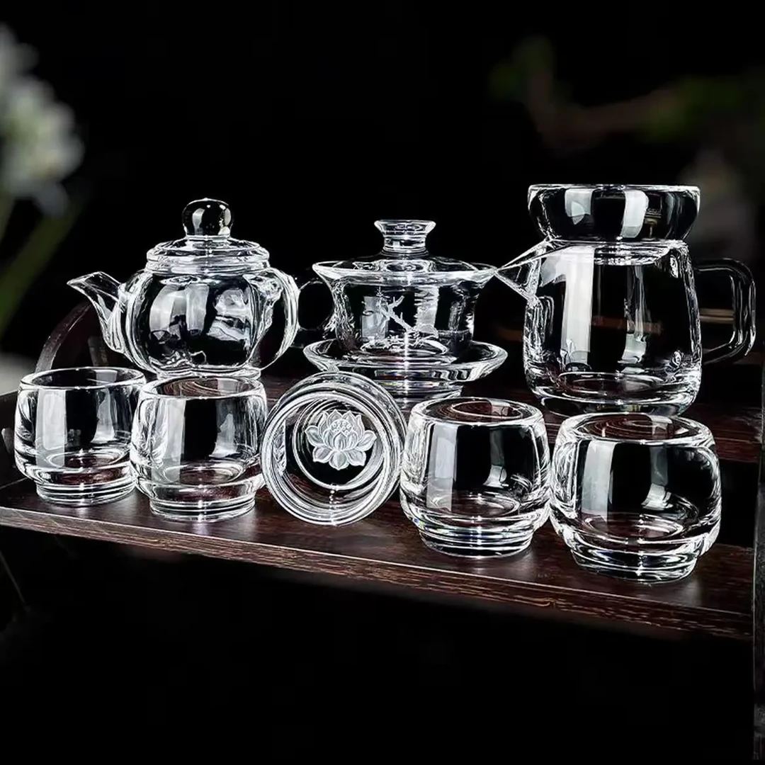 东海工艺水晶纯手工制作高档茶具套装整套功夫茶具套装送礼