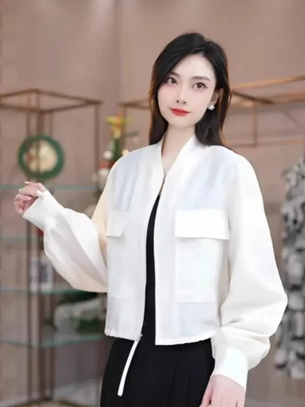 【GIRID AMSS】春秋休闲简约百搭拉链肌理感长袖短款外套女士