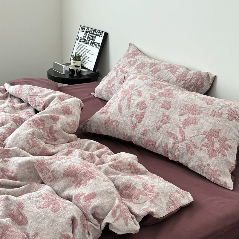 复古红提花丨床上四件套纯棉全棉2025新款床单被套床笠高级感床品