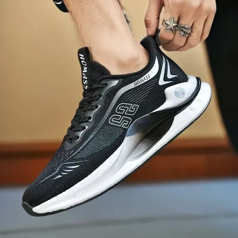 040夏季拼色圆头透气网面网面鞋男士软底休闲平跟厚底跑步潮鞋