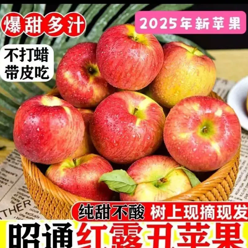 云南昭通冰糖心丑苹果新鲜现摘脆甜多汁营养丰富水果
