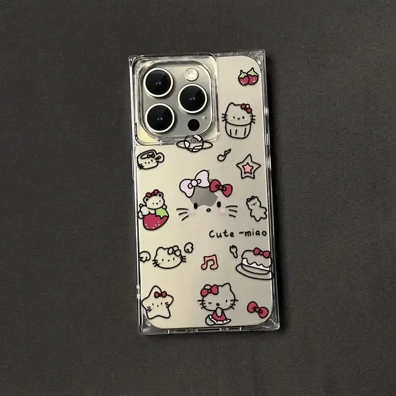 凯蒂猫冰晶方块适用苹果16手机壳iPhone15透明14防摔13小众12pro