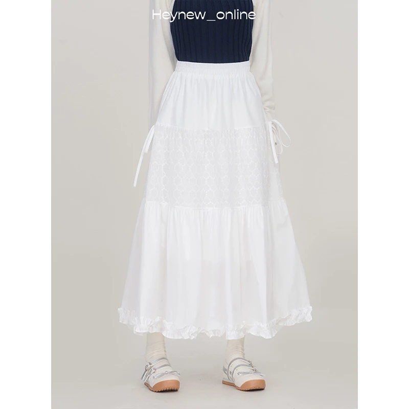 【百搭神器！】蕾丝拼接层次长裙-5C296