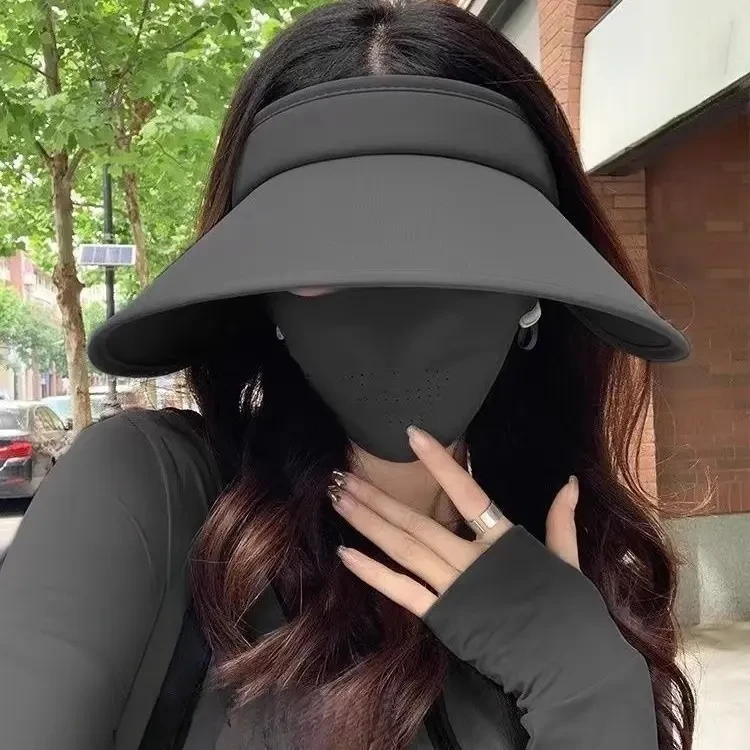 时尚空顶帽女防晒帽户外太阳帽子简约透气遮阳帽骑行帽