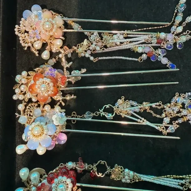 森系仙女风中国风女公主风发簪明制超仙仙气手工发饰