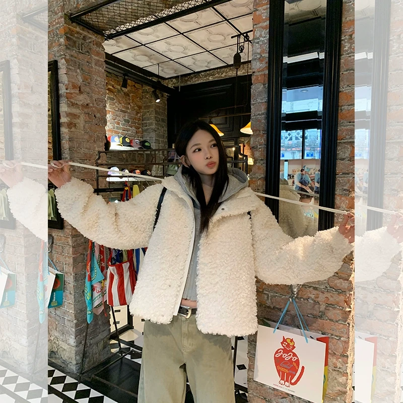 ED.lumoder 短款宽松韩版毛毛外套 #D4O1496