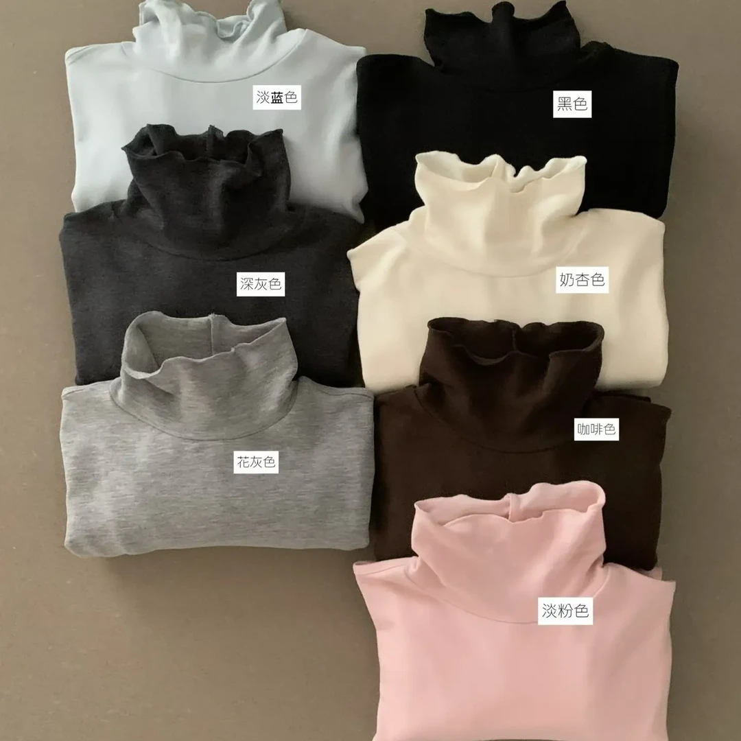 柔软长袖高领打底磨毛打底