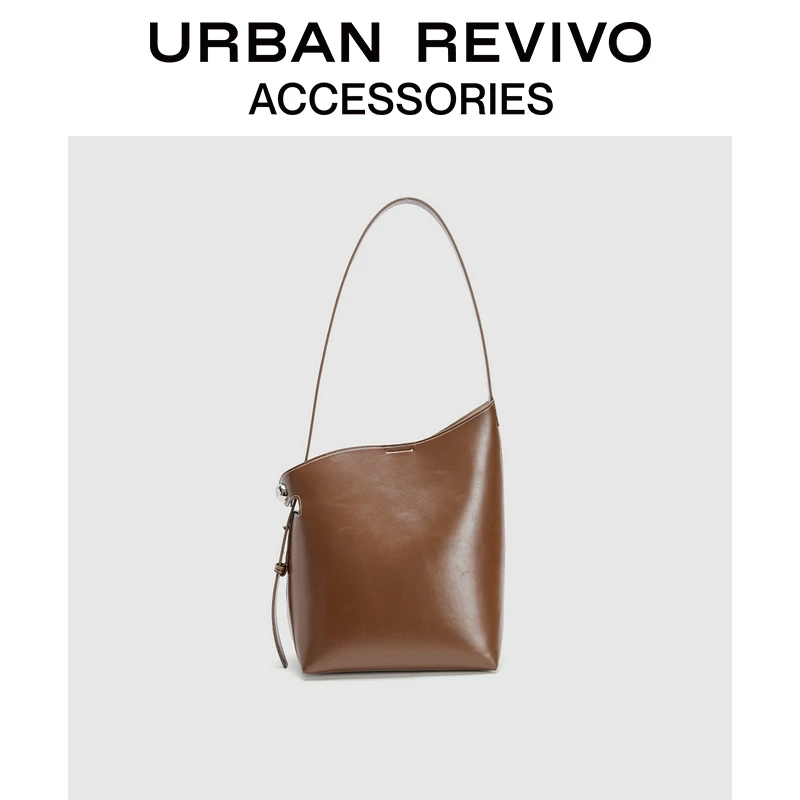 URBAN REVIVO2025秋季新款女士简约通勤水桶单肩包UAYB50002
