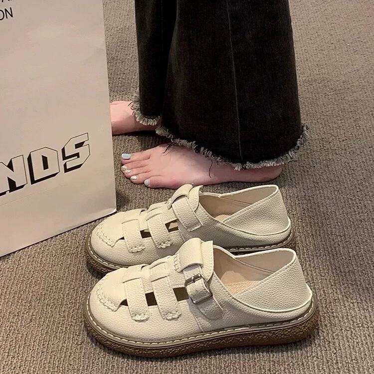 罗马凉鞋女夏季2025年新款透气镂空时尚百搭包头猪笼鞋配裙子单鞋