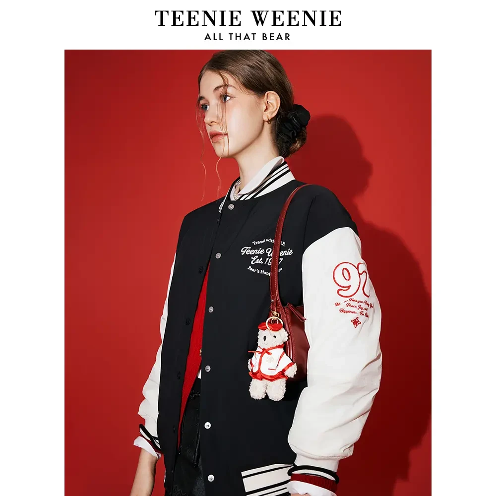 TeenieWeenie小熊25春简约学院运动休闲夹棉棒球服TTJP251101T