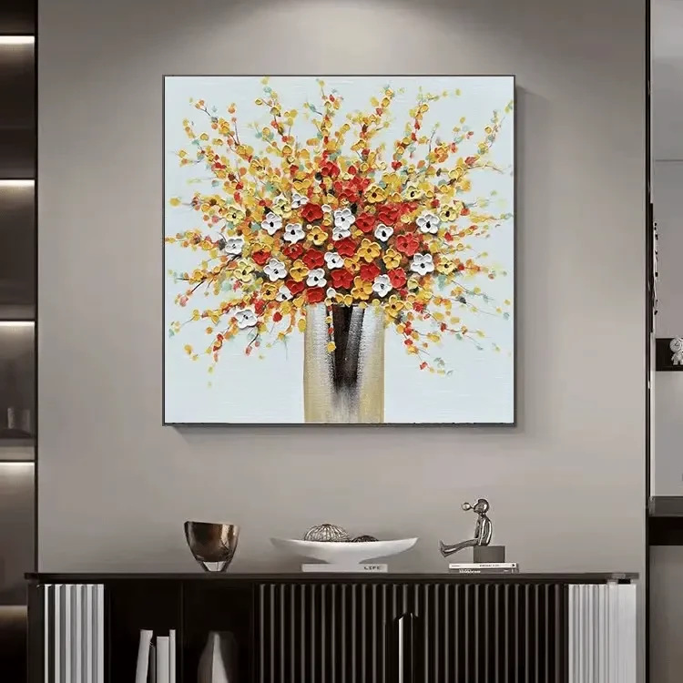 黄金花树 | 手工肌理油画装饰画现代轻奢简约玄关过道背景挂画