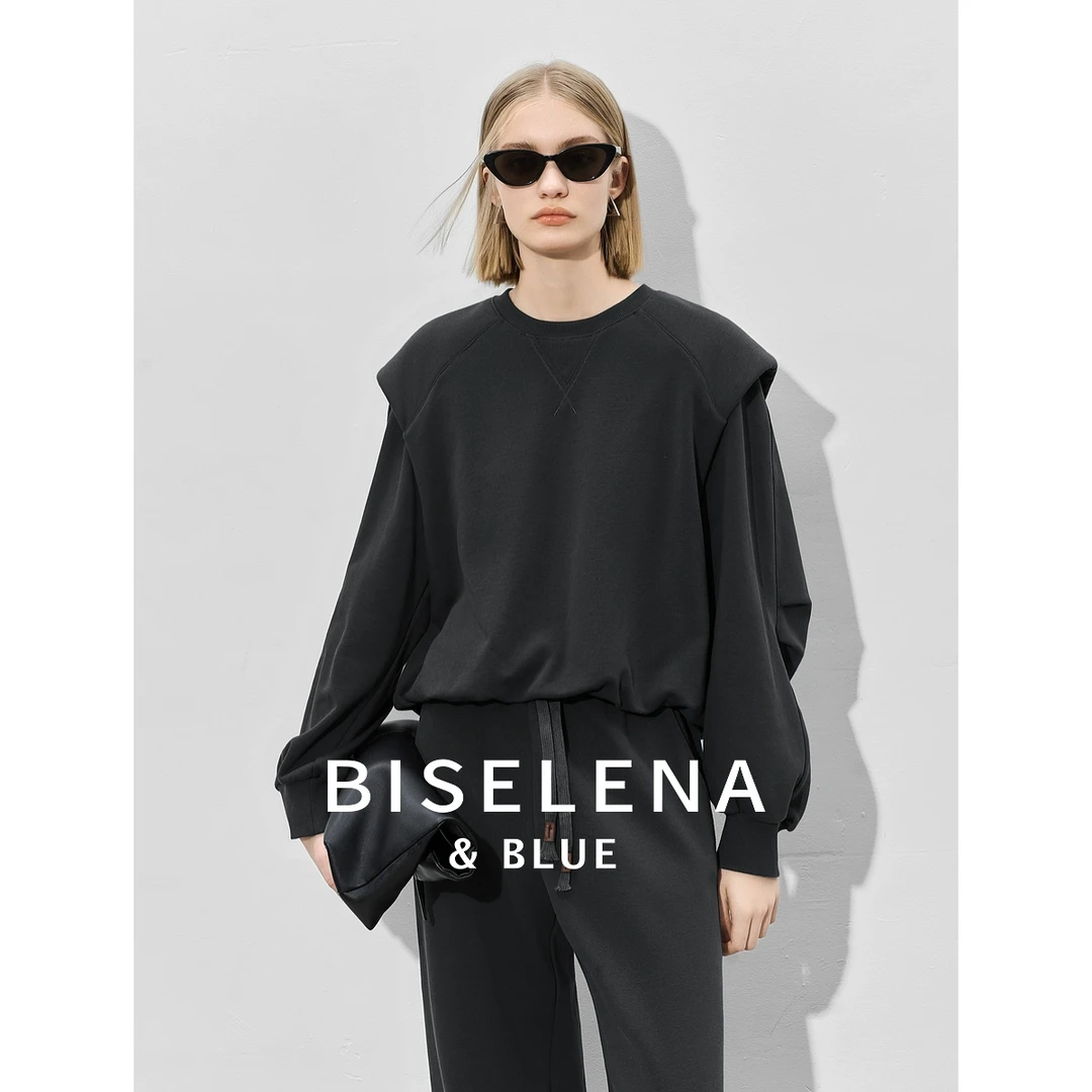 贝茜妮法式圆领针织休闲卫衣女2025新款