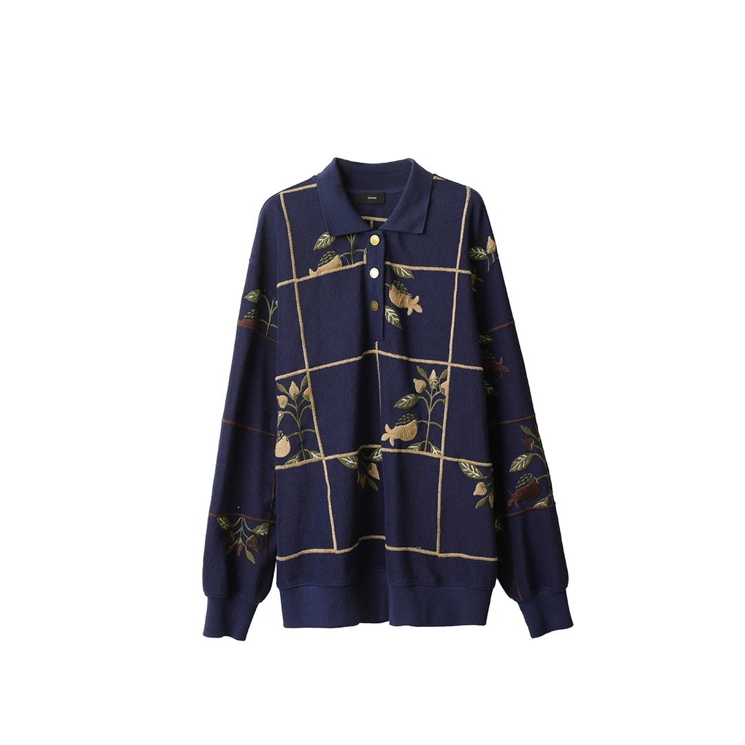 ICE DUST设计师品牌绣花polo领套头卫衣DSC买手店BY5L11077