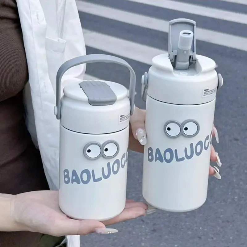 2025新款可爱茶水分离保温杯吸管杯网红花茶杯简约创意小巧保温杯