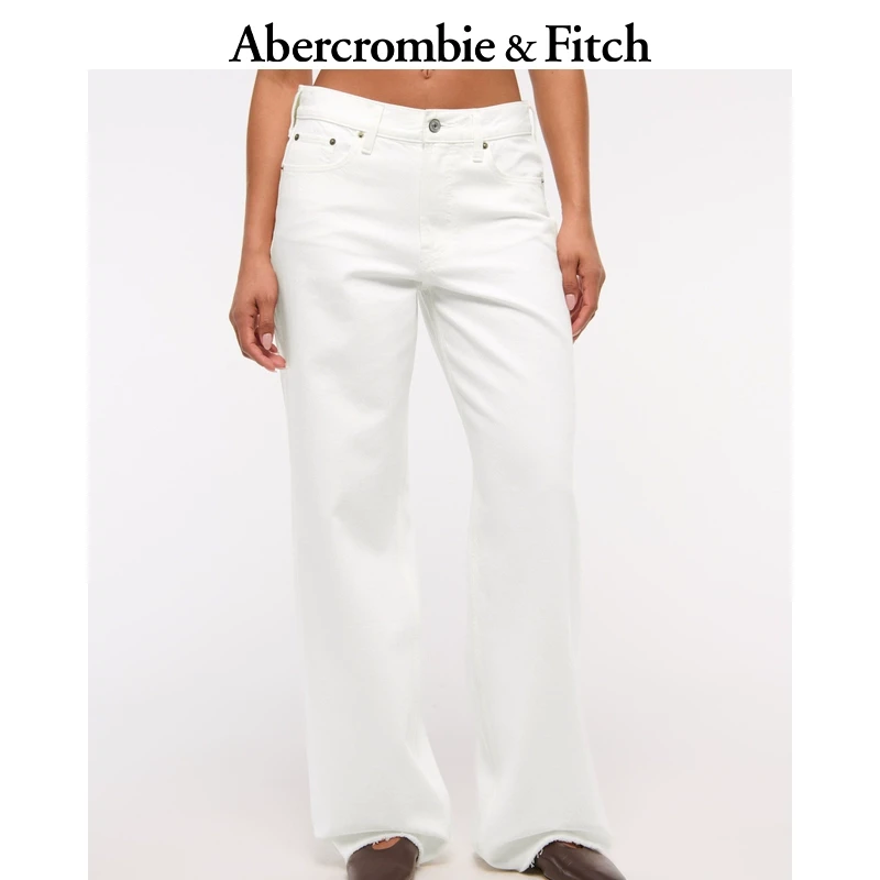 合并AF女装25春季美式复古百搭宽松直筒牛仔裤KI155-5213