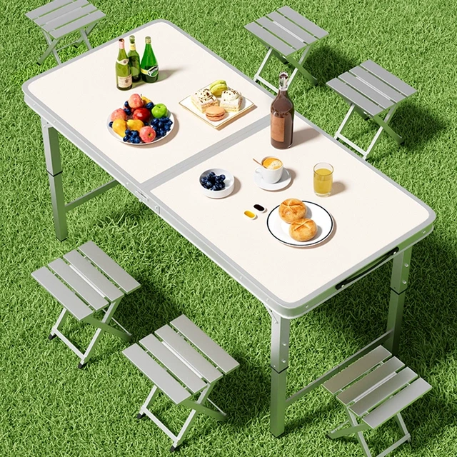 折叠桌子夜市摆摊升降桌户外便携野餐露营餐桌工地开工铝合金桌椅