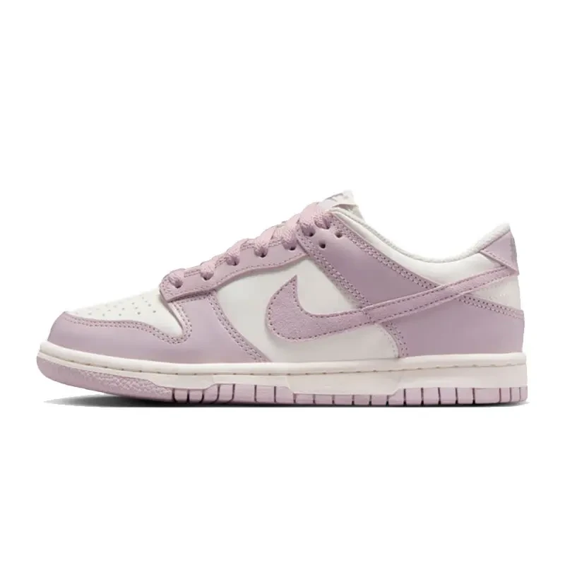 NIKE耐克女鞋新款DUNK LOW(GS)舒适百搭粉白休闲板鞋FB9109-122