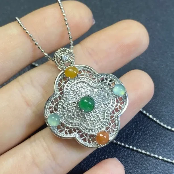 四叶草精致时尚百搭日常佩戴佳品天然A货翡翠项链多样性发其一