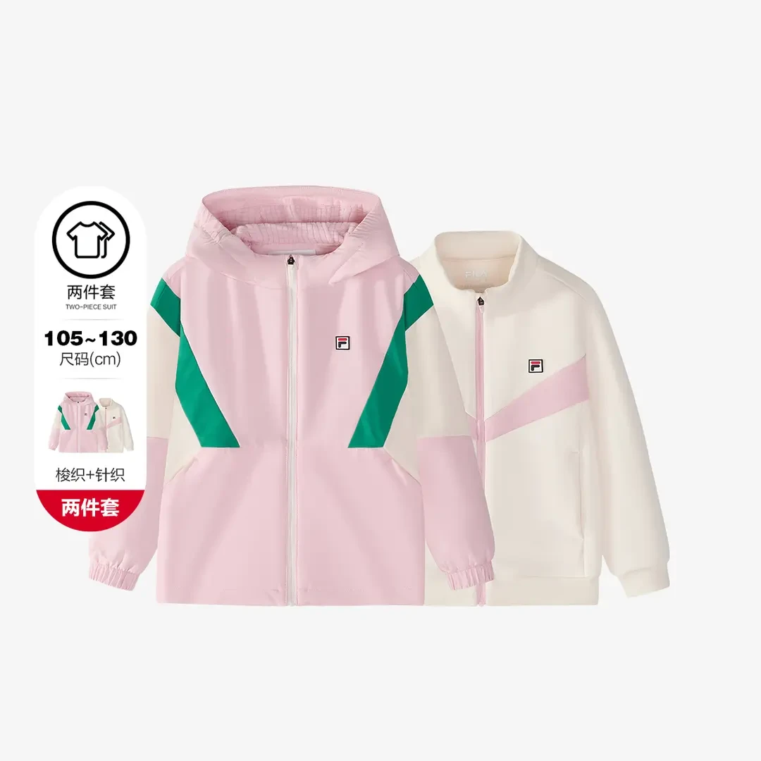 FILA斐乐儿童【运动两件套】春季女童时尚休闲舒适两件套K11G513707