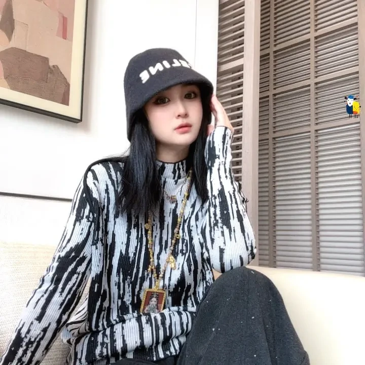 半高领毛衣女打底衫秋冬洋气显瘦中领针织衫百搭女士内搭607小众
