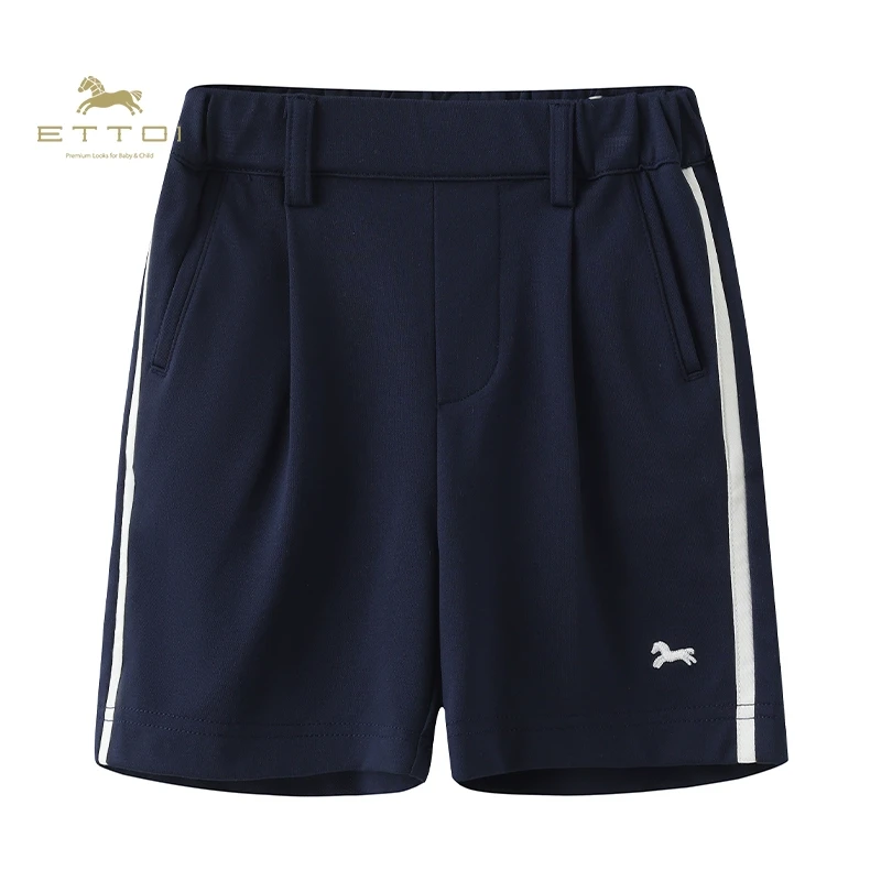 ETTOI.爱多娃儿童裤子2024夏季新款针织五分裤宽松休闲男童短裤