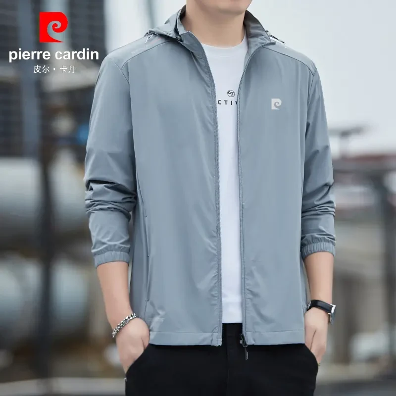 皮尔卡丹冰丝防晒衣男士夏季轻薄户外透气防紫外线钓鱼防晒服外套