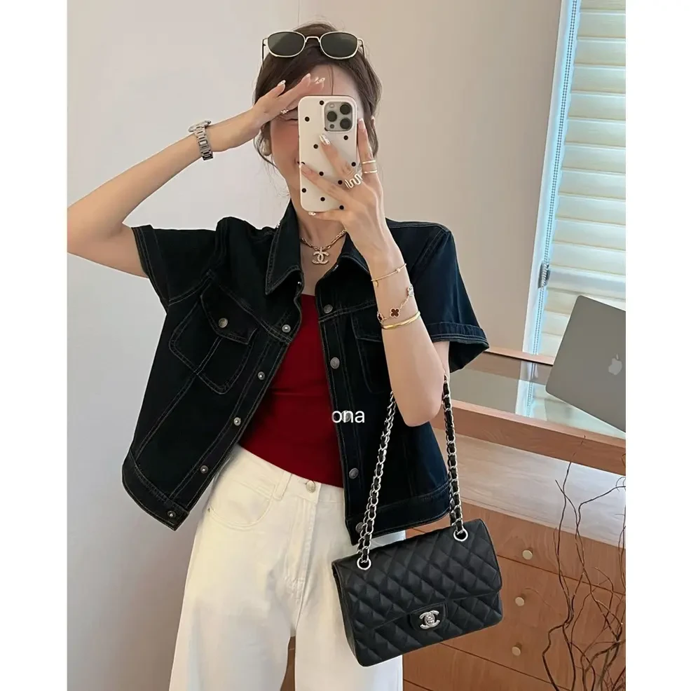韩系短袖牛仔外套女2025新款时尚百搭休闲小个子显瘦短款夹克上衣