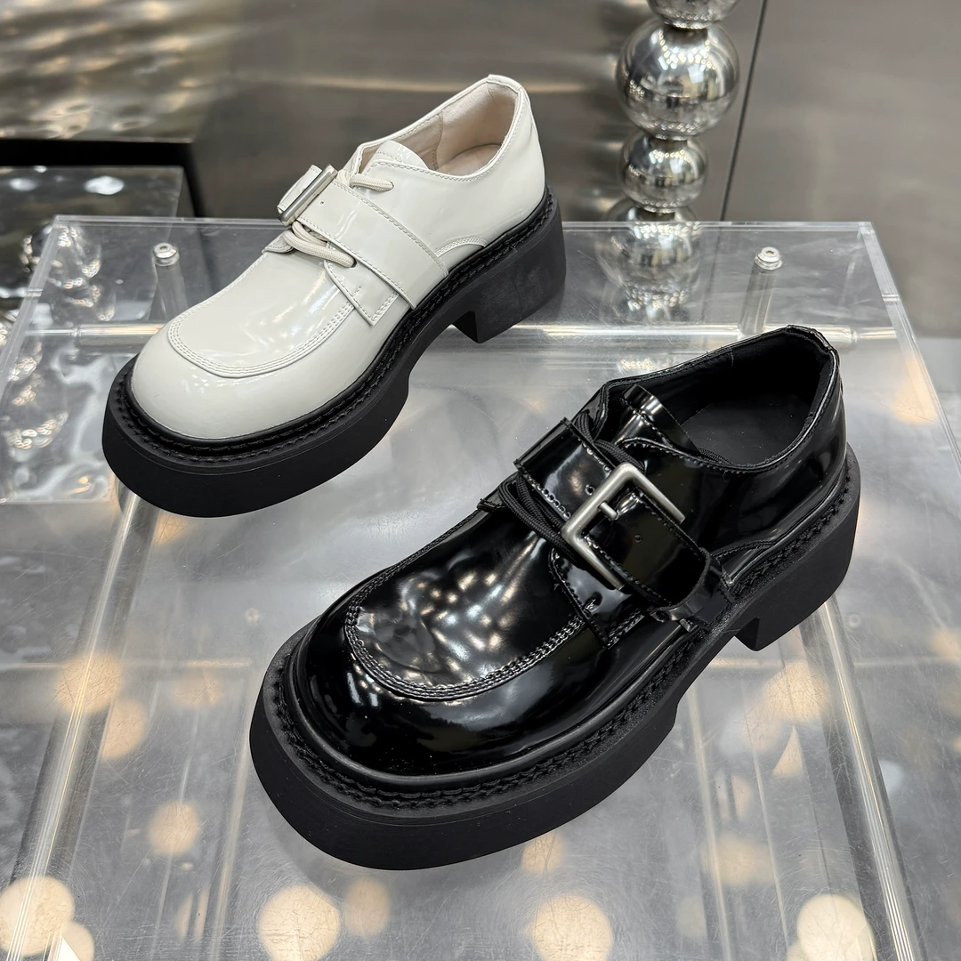 【现货】2025春季新款简约通勤百搭乐福鞋真皮英伦风小皮鞋9927-55