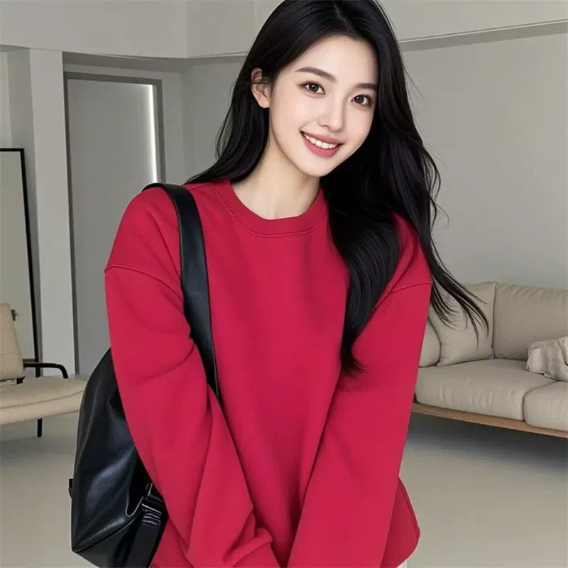 哺乳上衣服春秋款外出辣妈红色女洋气月子服装产后期外穿喂奶潮装